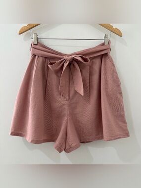 NWT American Eagle 'AE Studio' Linen Blend High Waist Shorts, Size M, in Mauve